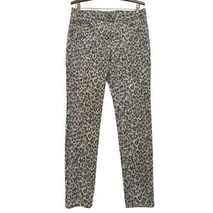 J.McLaughlin Women's Grey Leopard Animal Print Five Pocket Jeans Size 10